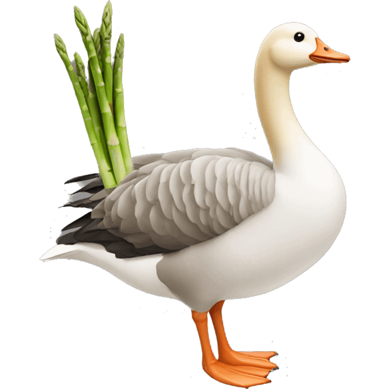 goose with an asparagus neck + head emoji