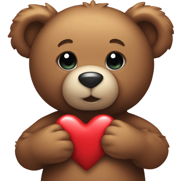 teddy bear holding a heart emoji