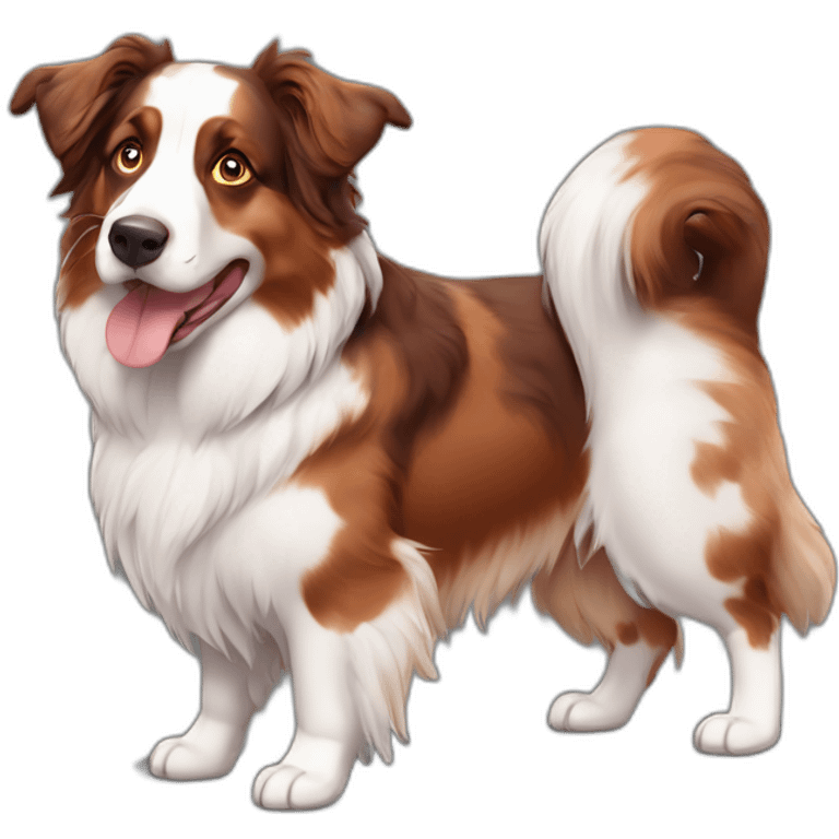 red merle american shepherd dog emoji