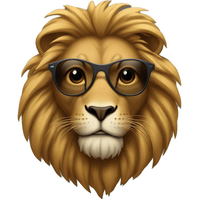 Incognito lion wearing sunglasses and hoodie emoji