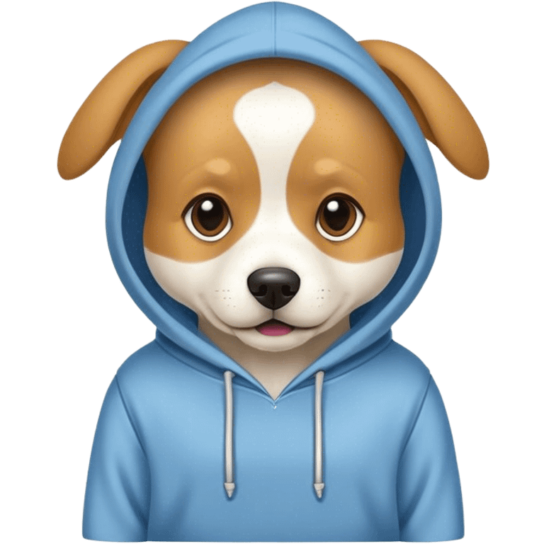 Dog wearing hoodie emoji