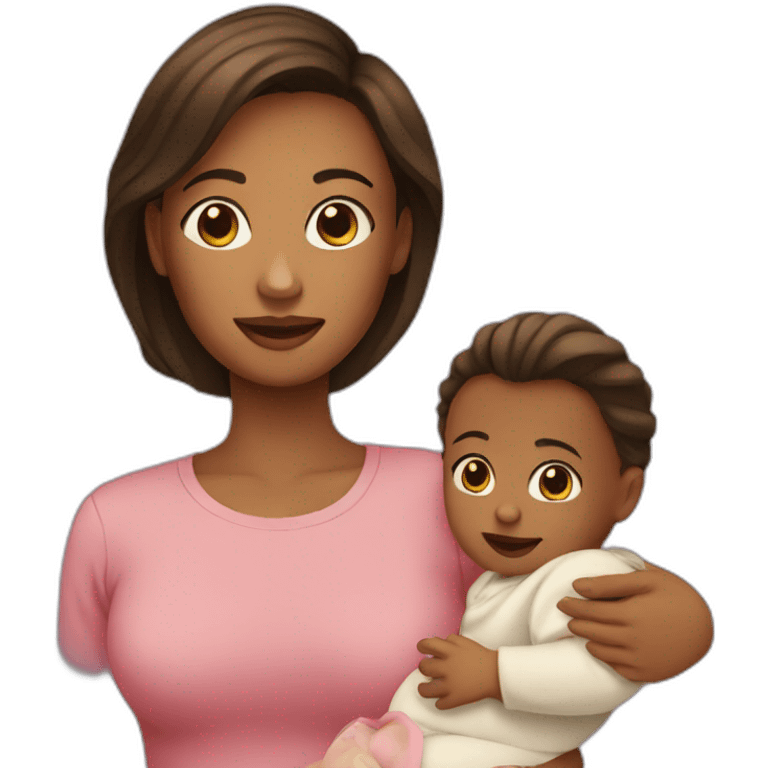 a women with a baby emoji