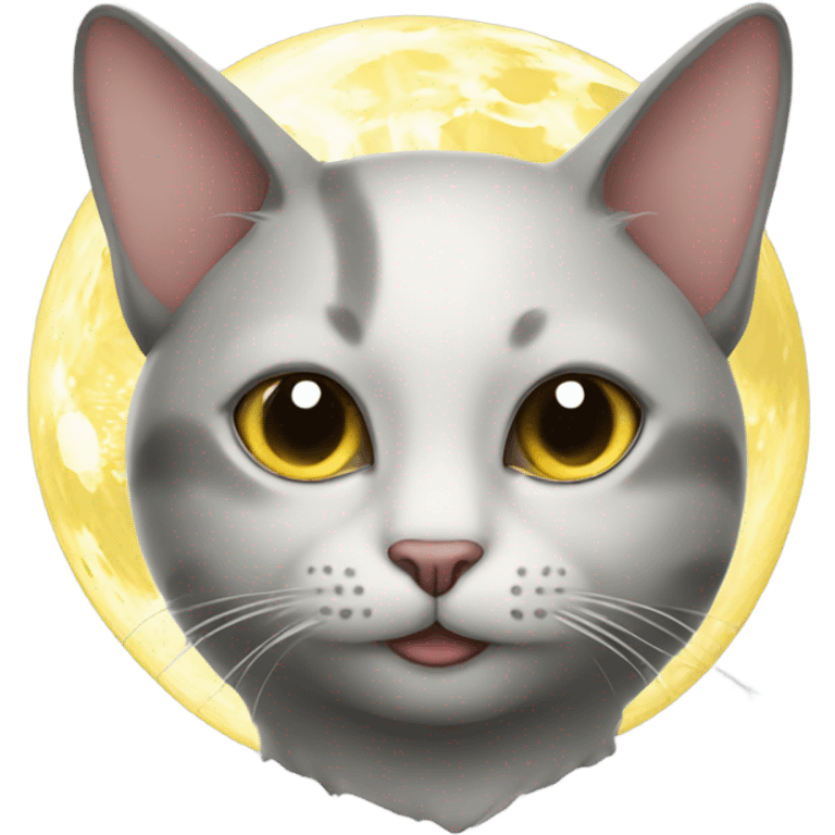 Cat with a moon emoji