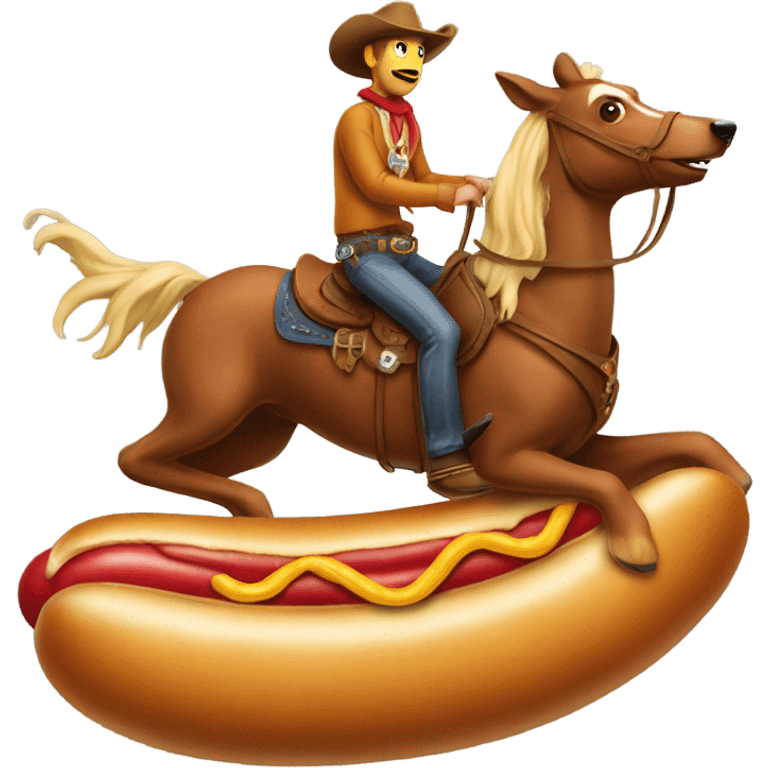 Cowboy riding a hotdog  emoji