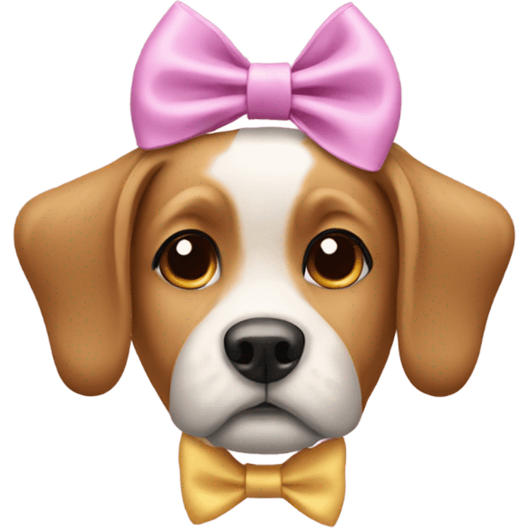 Dog with bow  emoji