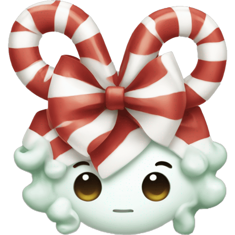 Peppermint with white bow emoji