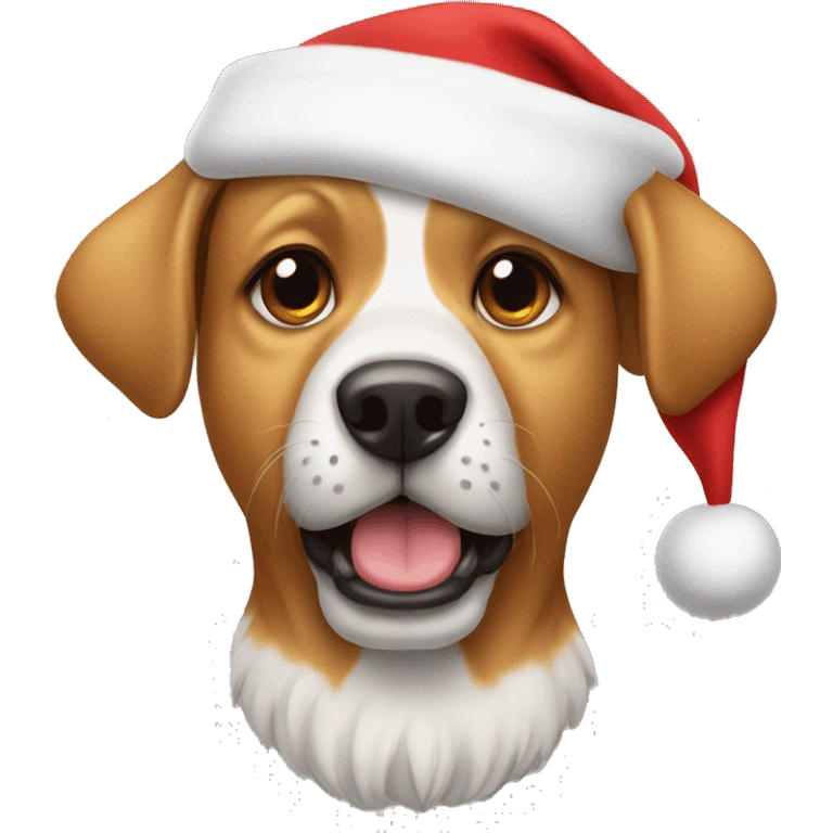 Dog wearing Santa Claus hat emoji