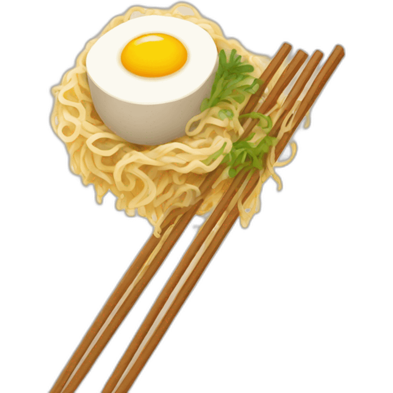 Chopstick with ramen emoji