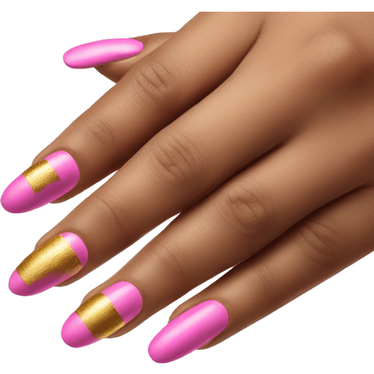 pink and gold nails emoji