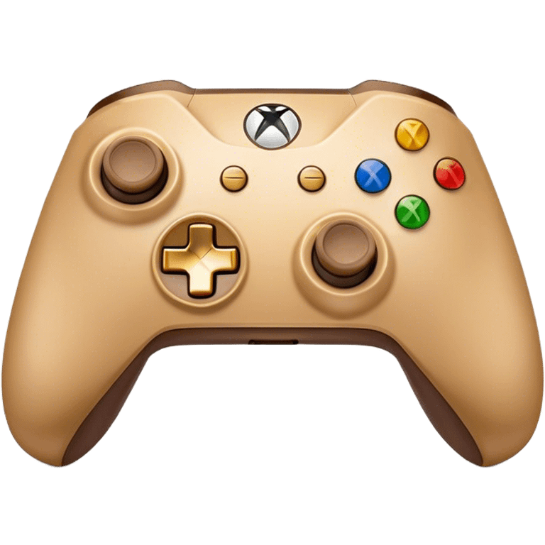 Clash of Clans aesthetic: Cinematic Playful Xbox Controller (Original Duke) Portrait Emoji, rendered in a 3D vector-style similar to standard emojis with minimal shading and bold, simplified shapes. A compact, distinct form with signature details, softly glowing with a modern gaming energy charm. Simplified yet unmistakably iconic, highly detailed and consistent, glowing with a soft radiance and high shine. Stylized with a touch of next-gen innovation and a soft glowing outline, capturing the essence of a beloved gaming relic with a friendly, playful manner! emoji