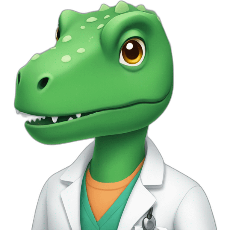 minimalist flat dinosaur doctor emoji