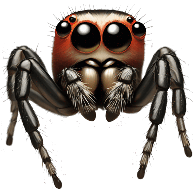 Jumping spider with a smile emoji