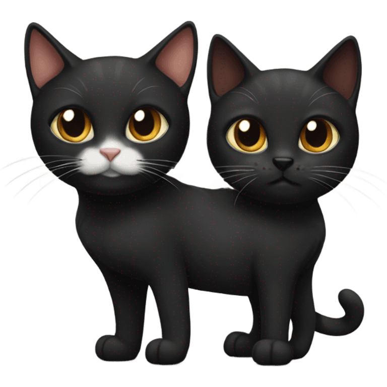 Black cat with calico cat as brothers emoji