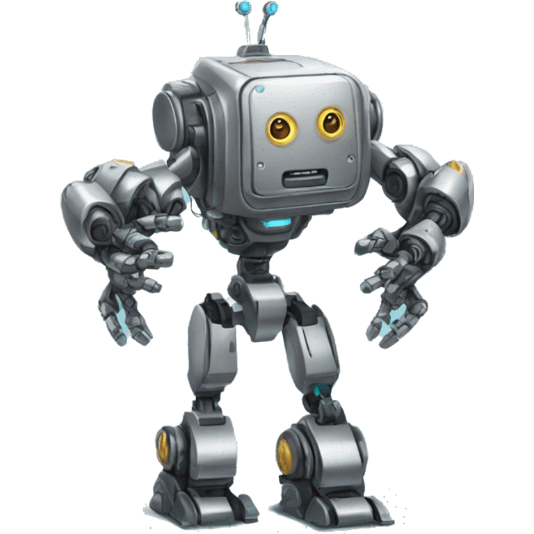 a high-tech metal robot with six arms emoji