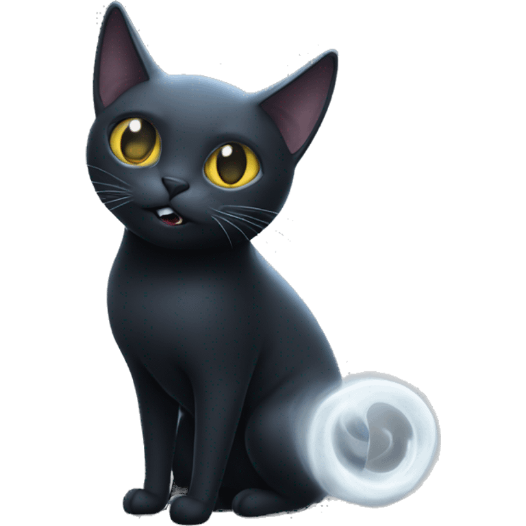 Ghost host as black cat  emoji