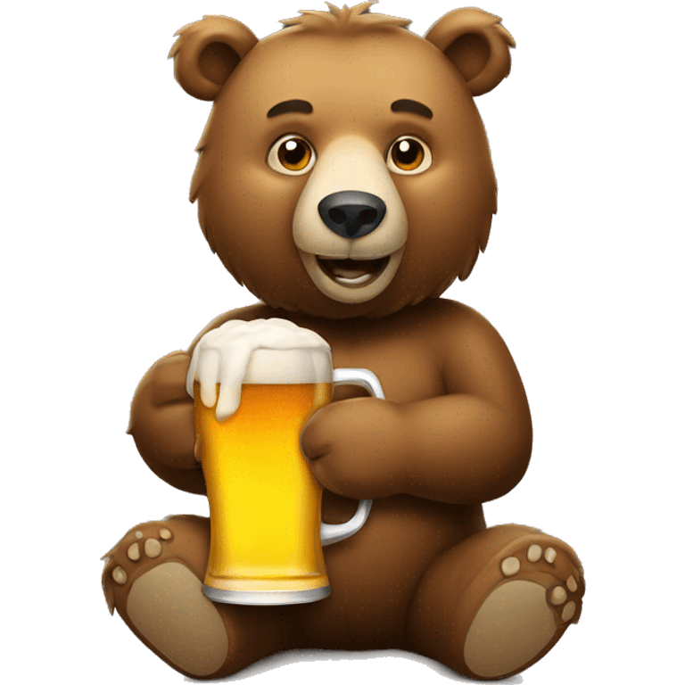 Bear with a beer emoji