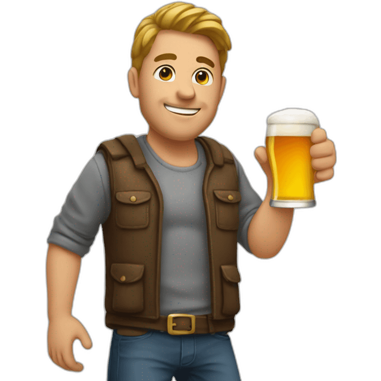 Homme avec une bière en main  emoji