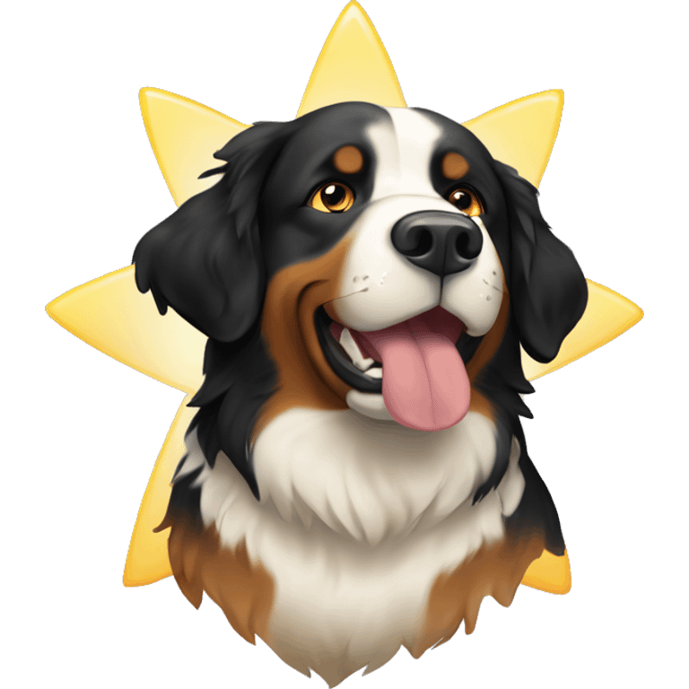 bernese mountain dog with a filipino sun  emoji