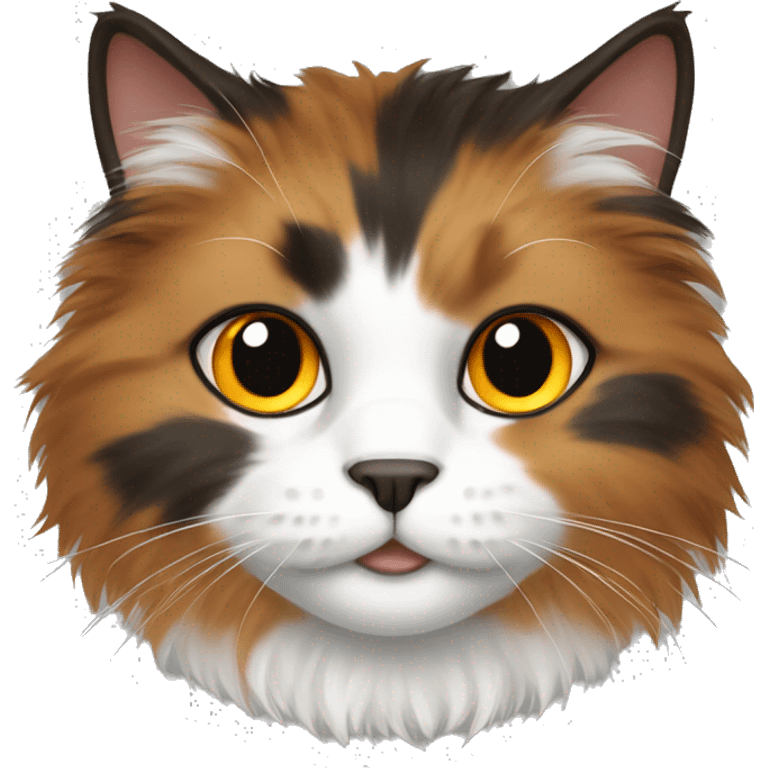 fluffy cat with orange, brown and black hair emoji