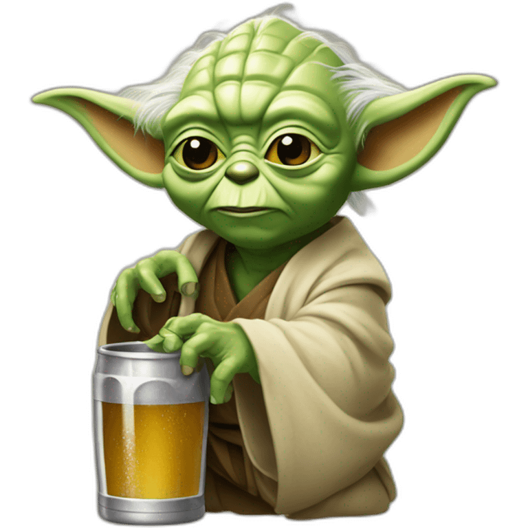 Yoda bois une bière  emoji