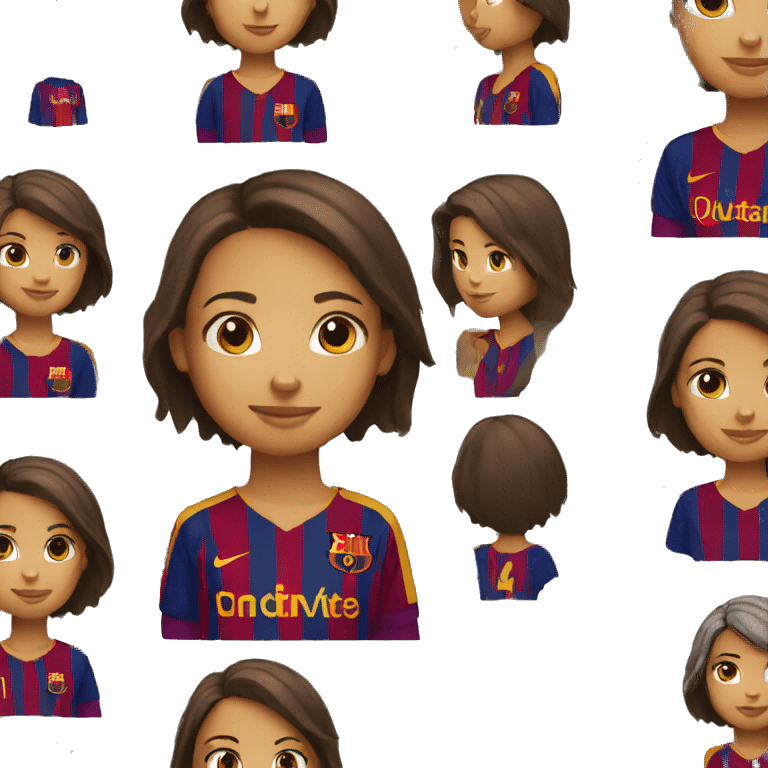 Girl Barcelona football  emoji