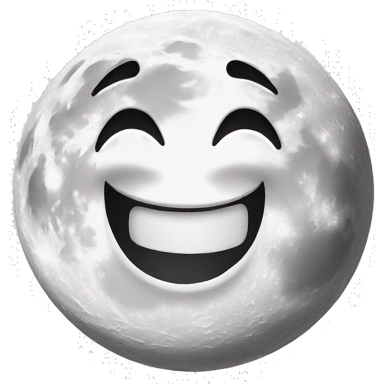 White full moon with laugh emoji