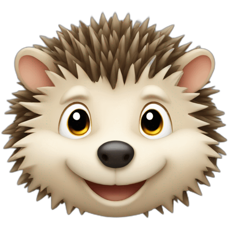 Front face of a smiling hedgehog  emoji