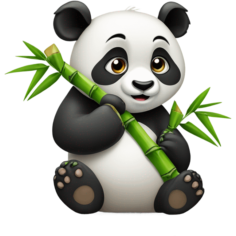 Panda eating bamboo emoji