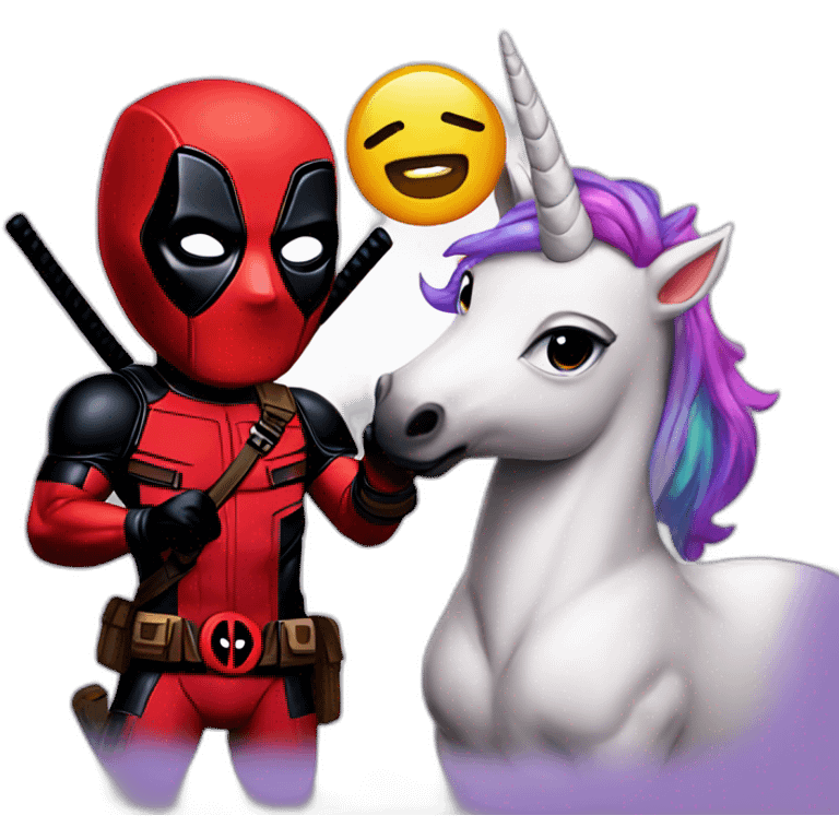 Deadpool with unicorn  emoji