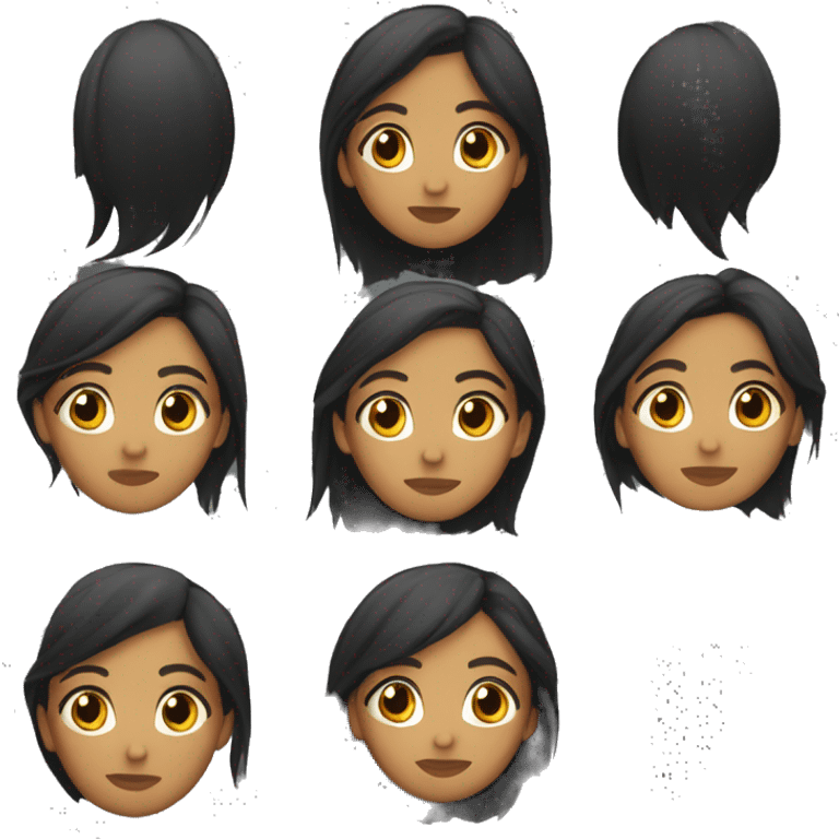 chica blanca cabello negro largo emoji