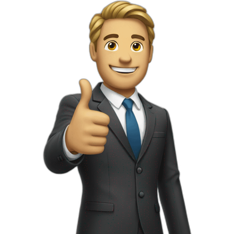 man in suit with thumb up  emoji