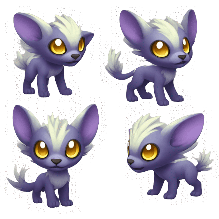 Cute cool shiny fantasy animal hybrid Fakemon full body emoji