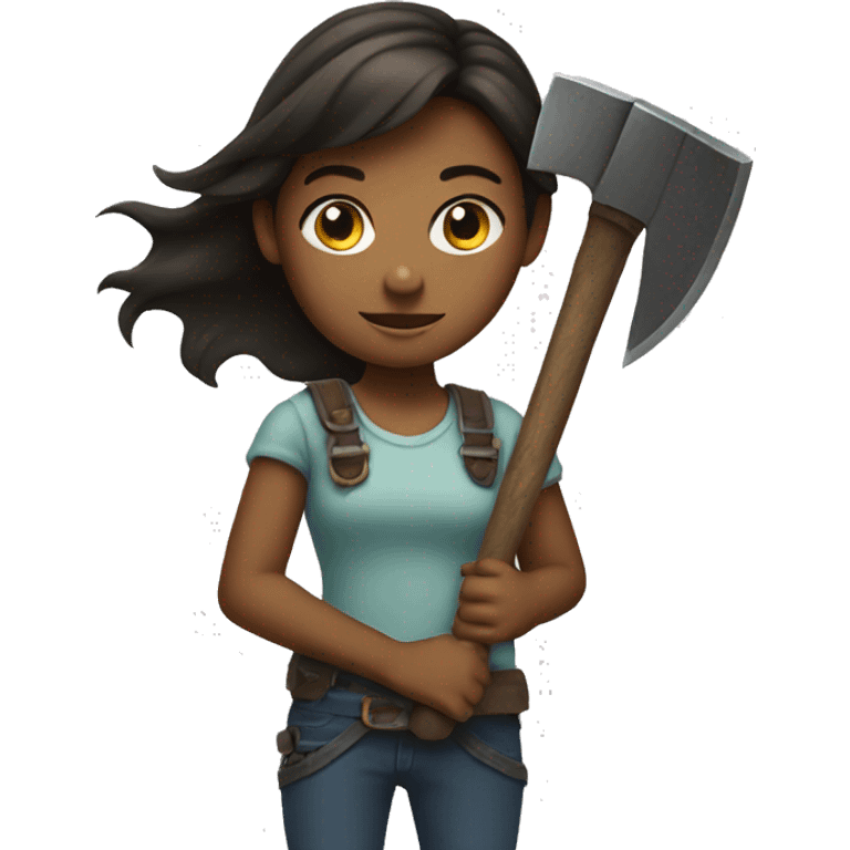 girl with axe emoji