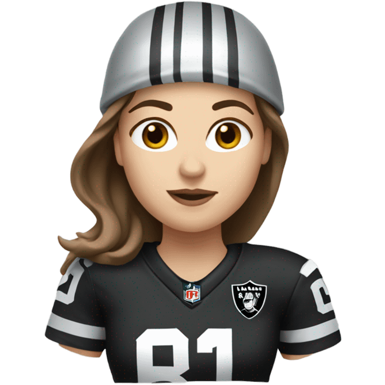 Raiders fan white female with brown hair  emoji