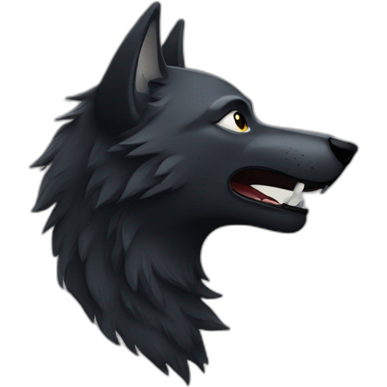 Black wolf howling  emoji