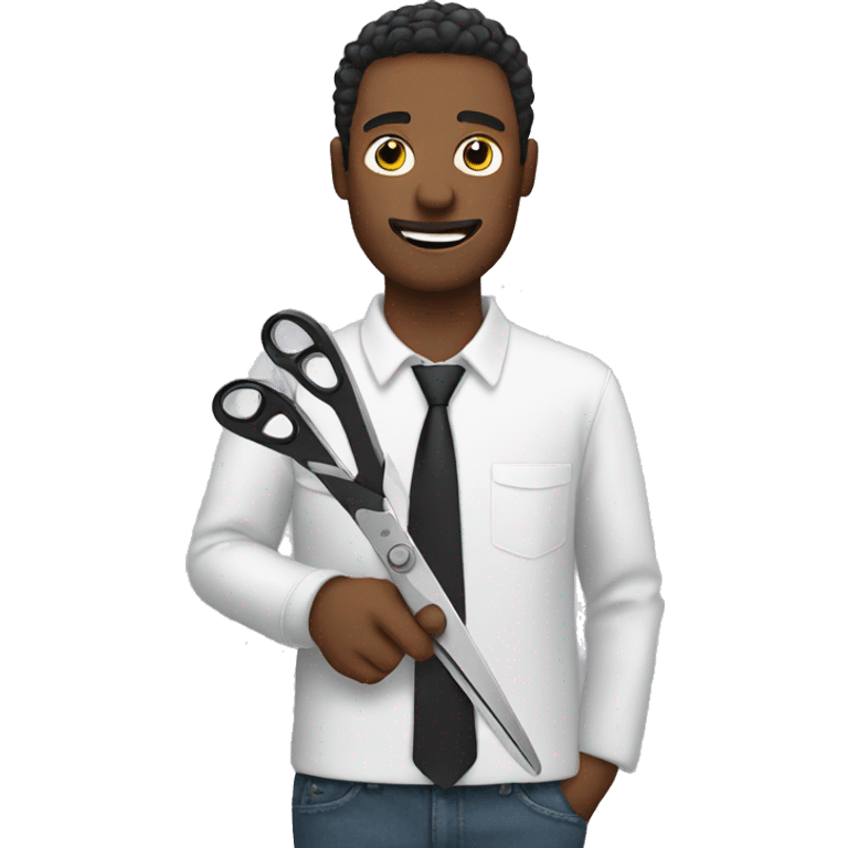 man with video scissors emoji