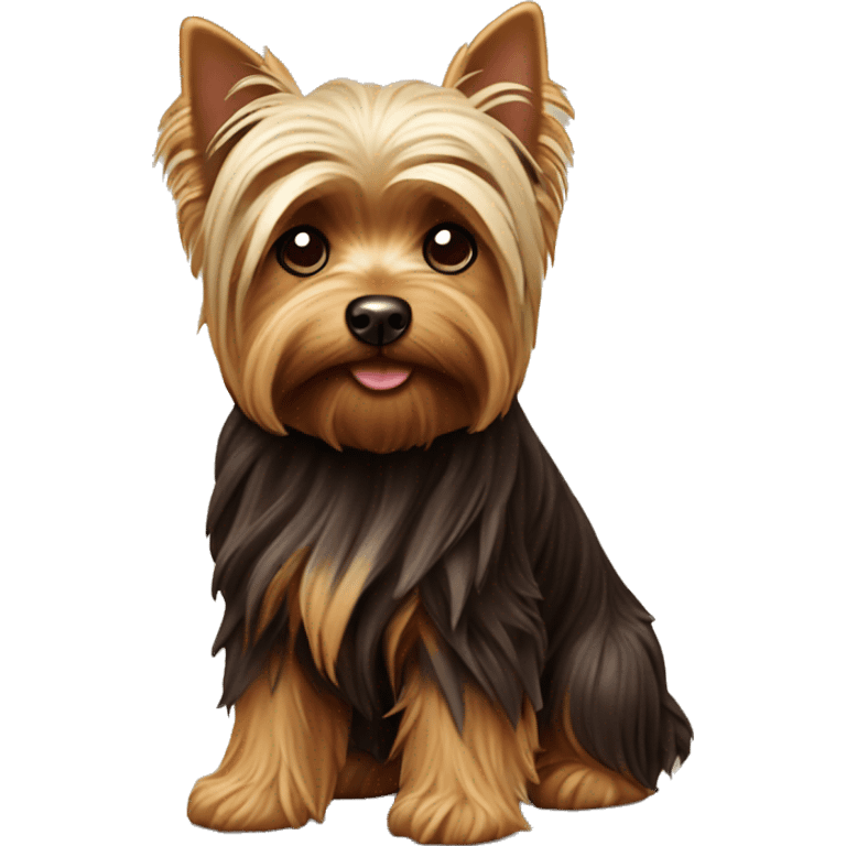 Yorkshire Terrier with whole dark chocolate wool emoji