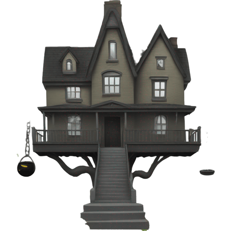 Addams House. Wednesday is on the swing  emoji