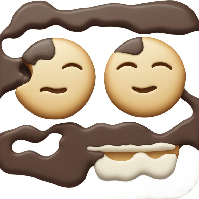 One Black and white cookie half and half emoji