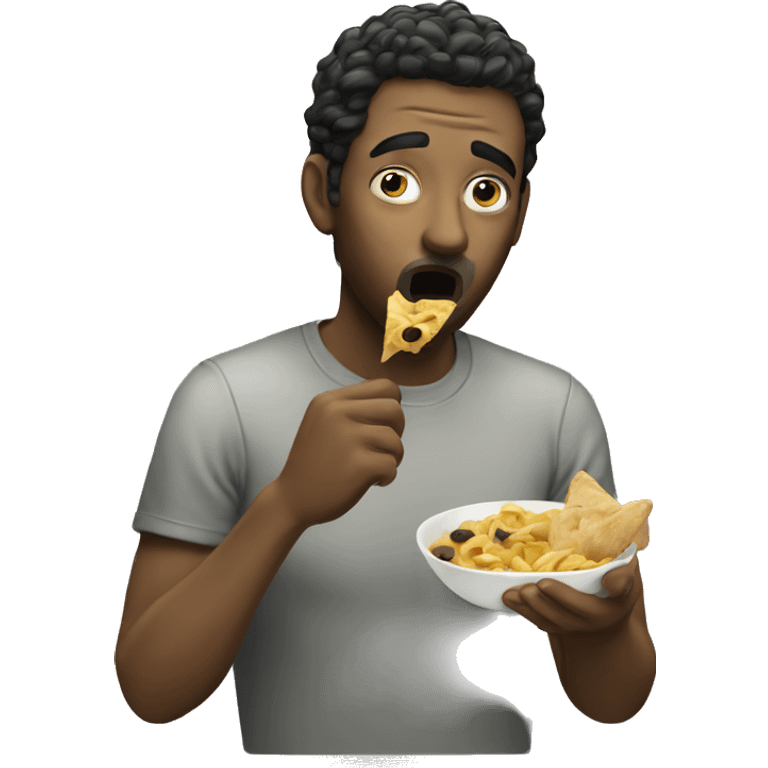 A guy eating wind emoji