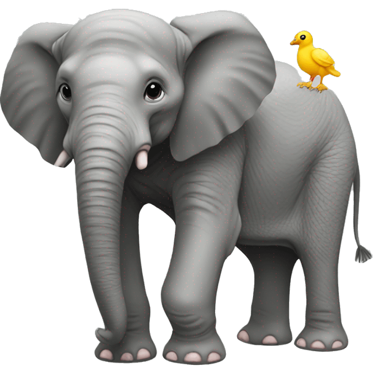 Elephant with chick emoji