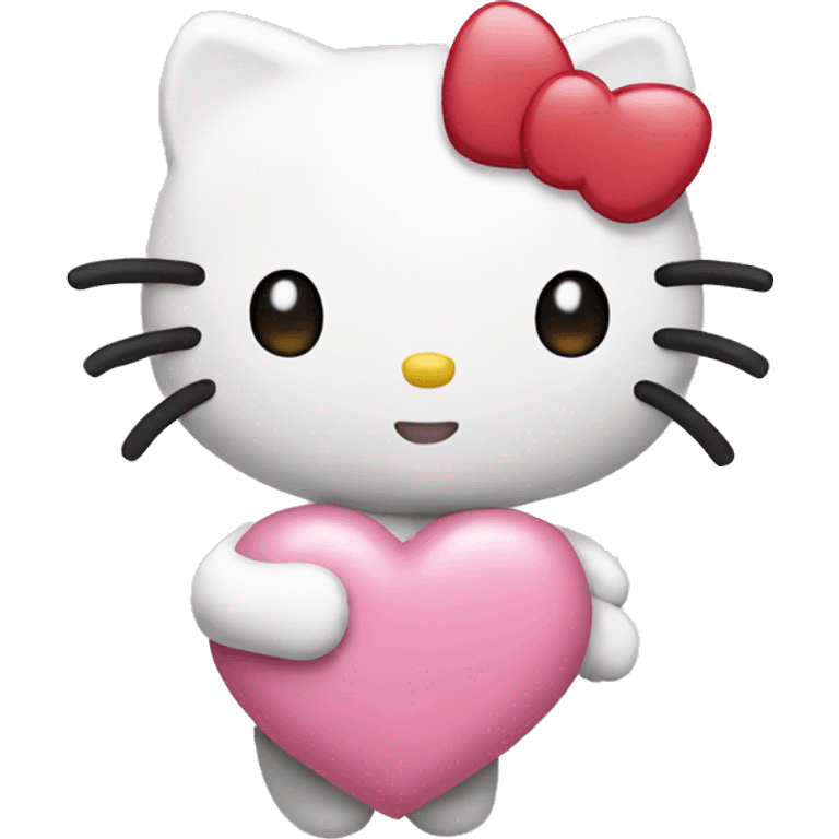 hello kitty with heart emoji