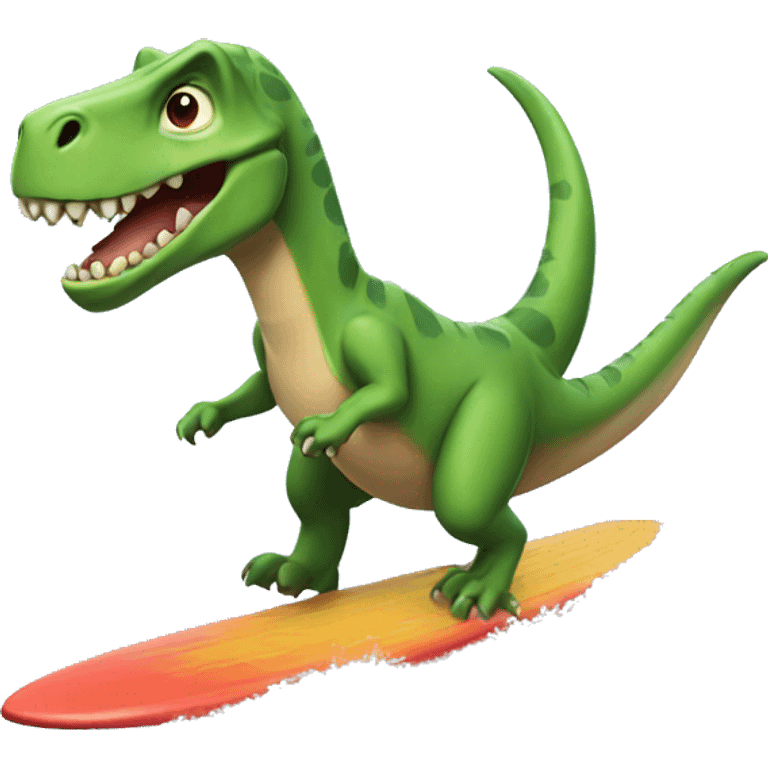 Dino surfing emoji