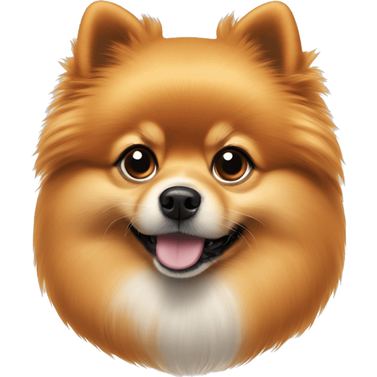 Pomeranian with small ears and orange fur. emoji