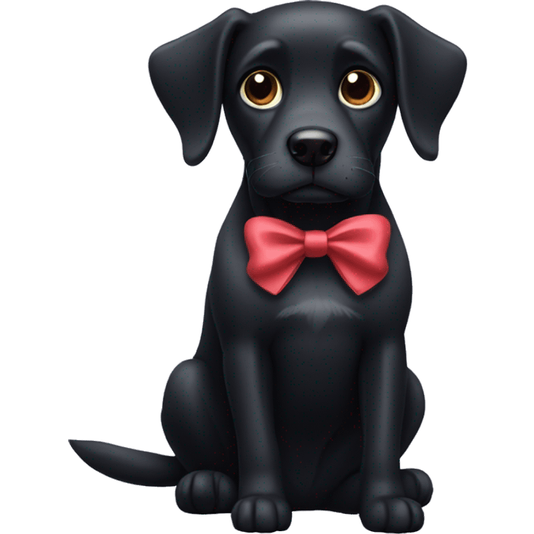 black dog with a bow emoji