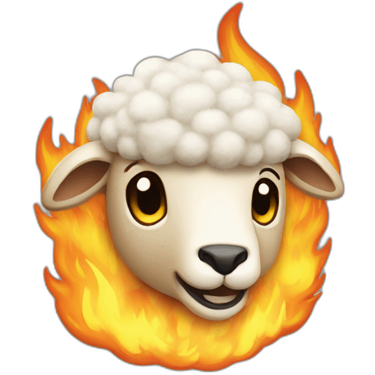 Flaming stuffed sheep emoji