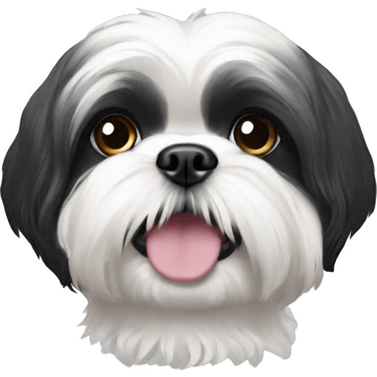 Black and white shih tzu  emoji