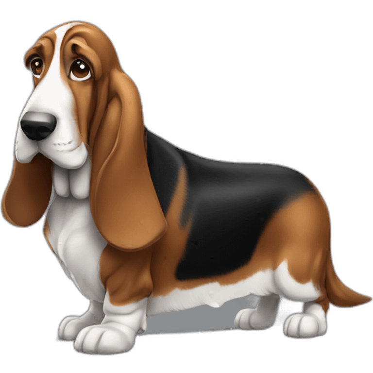 Dog basset hound full-standing emoji