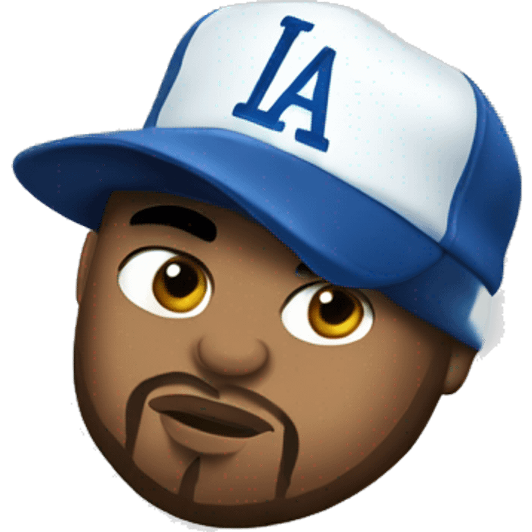 Ice cube rapper wearing LA hat emoji