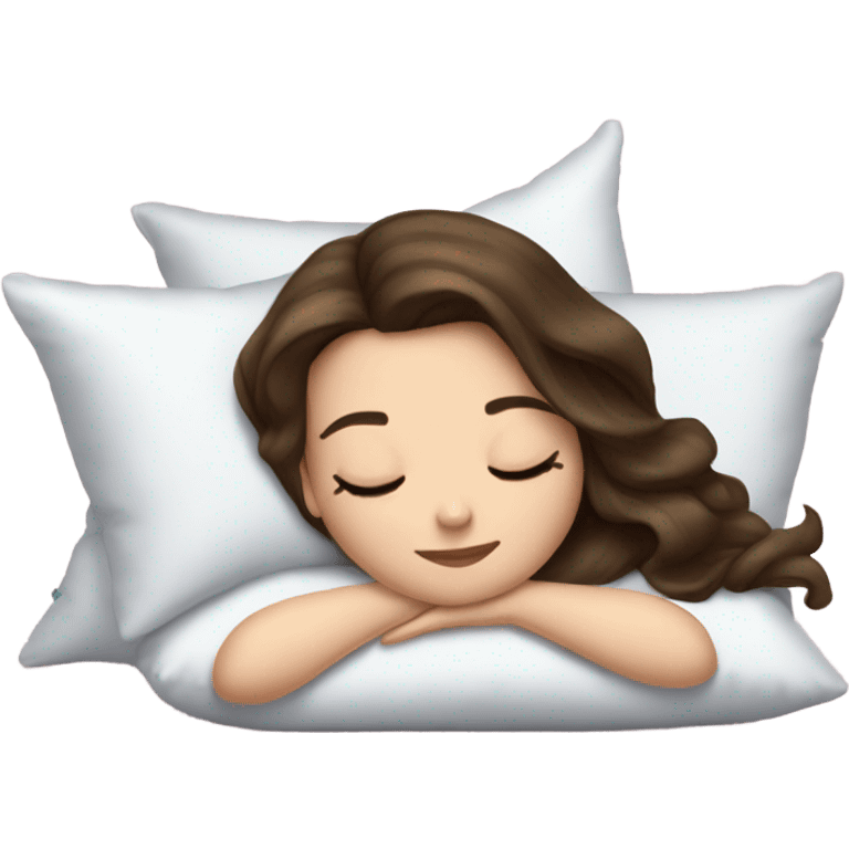 sleeping beauty brunette white girl with a silk pillow emoji